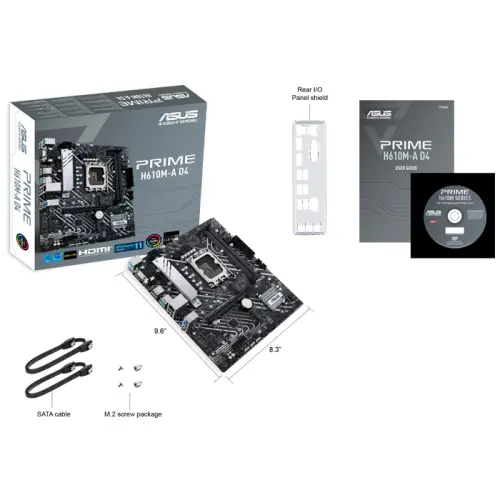 Asus Prime H610M-A D4 Intel H610 Soket 1700 DDR4 3200MHz mATX Gaming (Oyuncu) Anakart