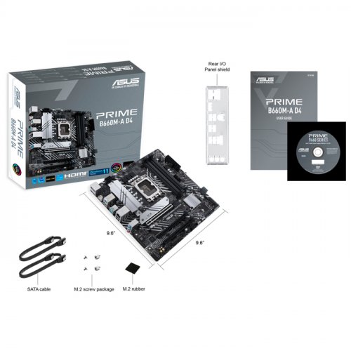 Asus Prime B660M-A D4 Intel B660 Soket 1700 DDR4 5333(OC)MHz mATX Gaming (Oyuncu) Anakart