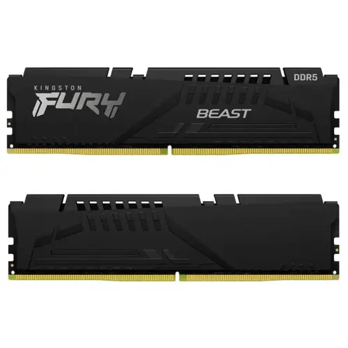 Kingston Fury Beast KF552C40BBK2/32 32GB (2x16GB) DDR5 5200MHz CL40 Siyah Gaming Ram (Bellek)