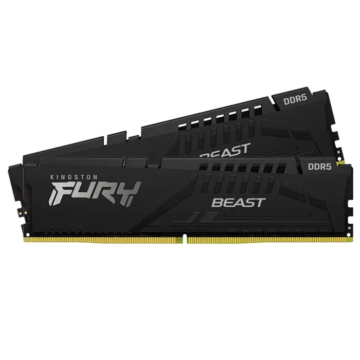 Kingston Fury Beast KF552C40BBK2/32 32GB (2x16GB) DDR5 5200MHz CL40 Siyah Gaming Ram (Bellek)