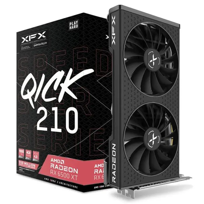 XFX Speedster QICK 210 AMD Radeon RX 6500 XT Black RX-65XT4DBDQ 4GB GDDR6 64Bit DX12 Gaming (Oyuncu) Ekran Kartı