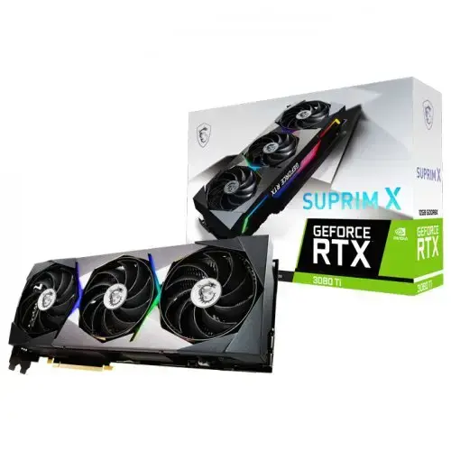 MSI GeForce RTX 3080 Ti SUPRIM X 12G 12GB GDDR6X 384Bit DX12 Ekran Kartı + MSI MPG X570 Gaming Plus AMD X570 Soket AM4 DDR4 4400(OC)MHz ATX Anakart Bundle