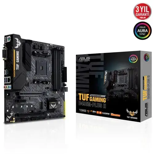 Asus Dual GeForce RTX 3060 Ti V2 OC DUAL-RTX3060TI-O8G-V2 8GB GDDR6 256Bit DX12 Ekran Kartı + Asus TUF GAMING B450M-PLUS II AMD B450 Soket AM4 DDR4 4400(OC)MHz mATX Anakart Bundle
