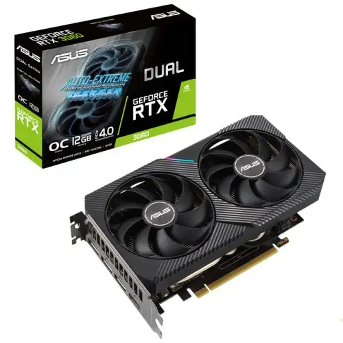 Asus Dual GeForce RTX 3060 V2 OC DUAL-RTX3060-O12G-V2 12GB GDDR6 192Bit DX12 Ekran Kartı + Asus TUF Gaming B550-Plus AMD B550 Soket AM4 DDR4 4800(OC)MHz ATX Anakart Bundle