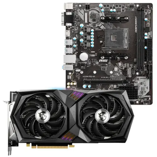 MSI GeForce RTX 3060 GAMING X 12G 12GB GDDR6 192Bit DX12 Ekran Kartı + MSI A320M PRO-VH AMD A320 Soket AM4 DDR4 3200(OC)MHz mATX Anakart Bundle