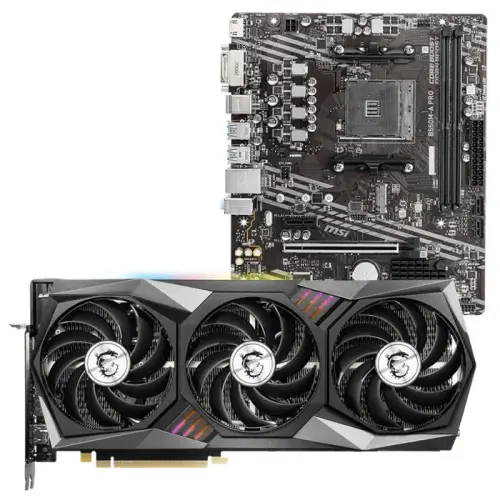 MSI GeForce RTX 3060 Ti GAMING Z TRIO 8G LHR 8GB GDDR6 256Bit DX12 Ekran Kartı + MSI B550M-A PRO AMD B550 Soket AM4 DDR4 4600(OC)MHz mATX Anakart Bundle