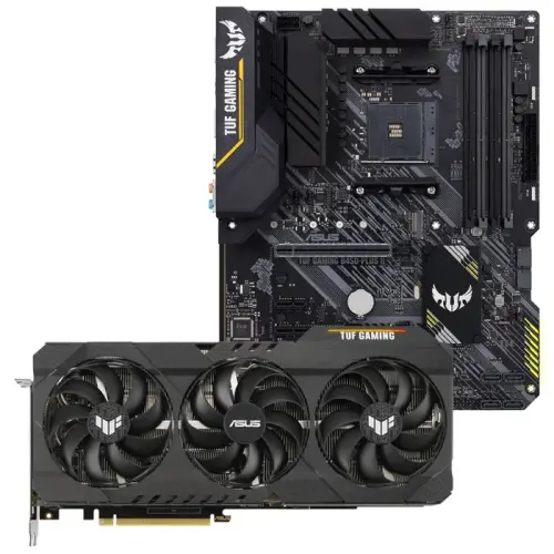 Asus TUF Gaming GeForce RTX 3070 Ti OC TUF-RTX3070TI-O8G-GAMING 8GB GDDR6X 256Bit DX12 Ekran Kartı + Asus TUF GAMING B450-PLUS II AMD B450 Soket AM4 DDR4 4400(OC)MHz ATX Anakart Bundle