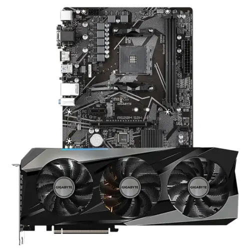 Gigabyte GeForce RTX 3070 Ti Gaming OC 8G LHR GV-N307TGAMING OC-8GD 8GB GDDR6X 256Bit DX12 Ekran Kartı + Gigabyte A520M S2H AMD A520 Soket AM4 DDR4 5100(OC)MHz mATX Anakart Bundle