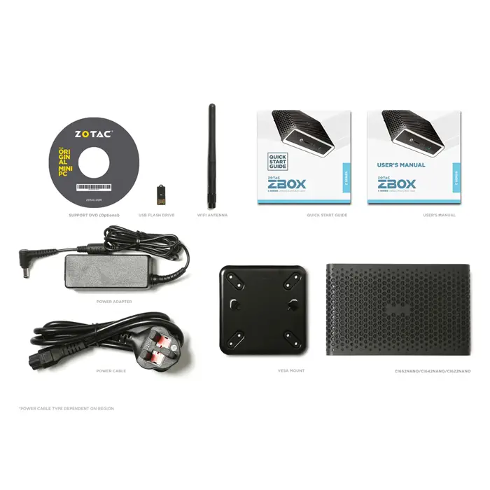 Zotac ZBOX CI622 Nano Barebone ZBOX-CI622NANO-BE Intel Core i3-10110U Ram/SSD Yok Win10 Mini PC