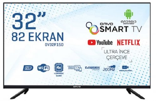 Onvo OV32F150 32 İnç 82 Ekran Dahili Uydu Alıcılı HD Android Smart LED TV