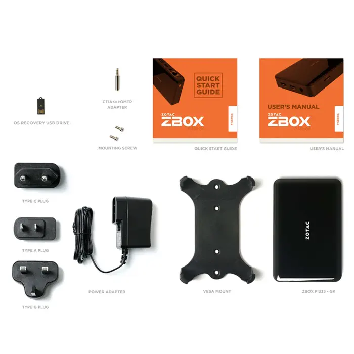 Zotac ZBOX PI335 Pico ZBOX-PI335-GK-W3C Intel Celeron N4100 4GB 64GB eMMC Win10 Pro Mini PC