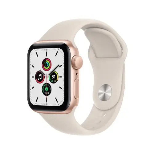Apple Watch SE GPS, 40mm Altın Alüminyum Kasa ve Yıldız Işığı Spor Kordon MKQ03TU/A