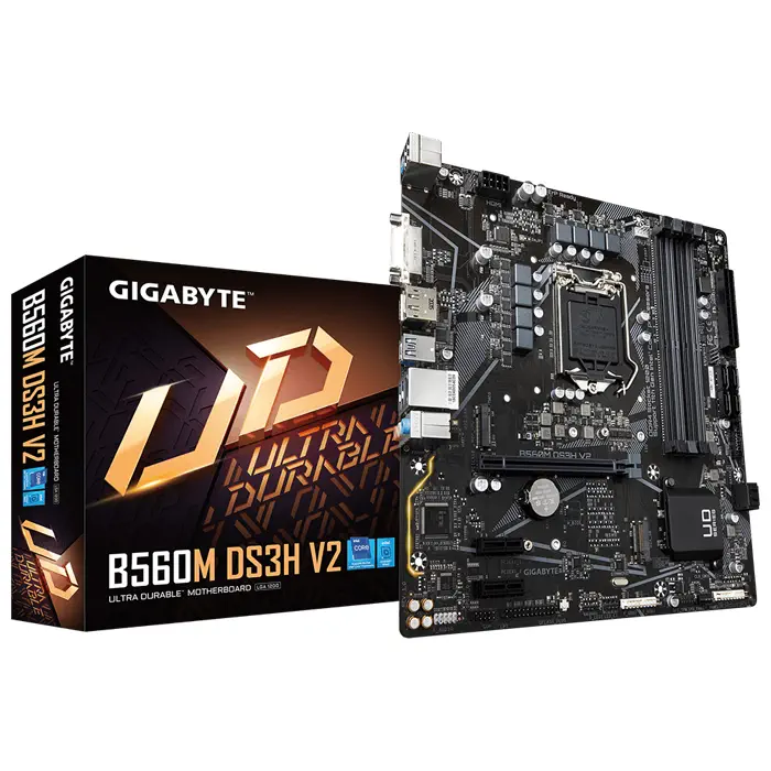 Gigabyte B560M D3SH V2 Intel B560 Soket 1200 DDR4 5333(OC)MHz mATX Gaming (Oyuncu) Anakart
