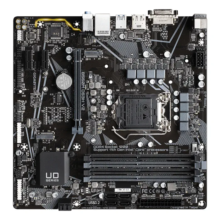 Gigabyte B560M D3SH V2 Intel B560 Soket 1200 DDR4 5333(OC)MHz mATX Gaming (Oyuncu) Anakart