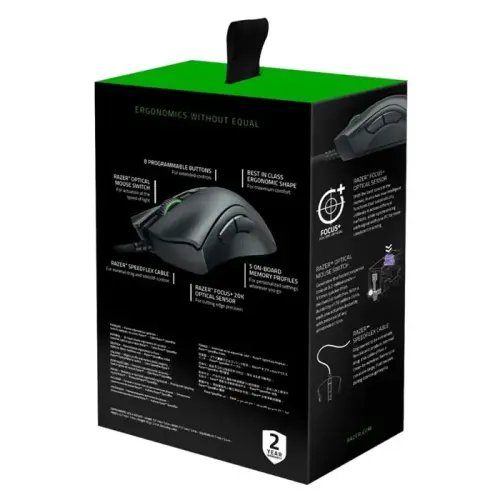 Razer DeathAdder V2 RZ01-03210100-R3M1 20000 DPI 8 Tuş RGB Optik Siyah Kablolu Gaming (Oyuncu) Mouse