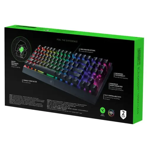 Razer BlackWidow V3 Tenkeyless RZ03-03491000-R3L1 Green Switch TR Q RGB Kablolu Mekanik Gaming (Oyuncu) Klavye