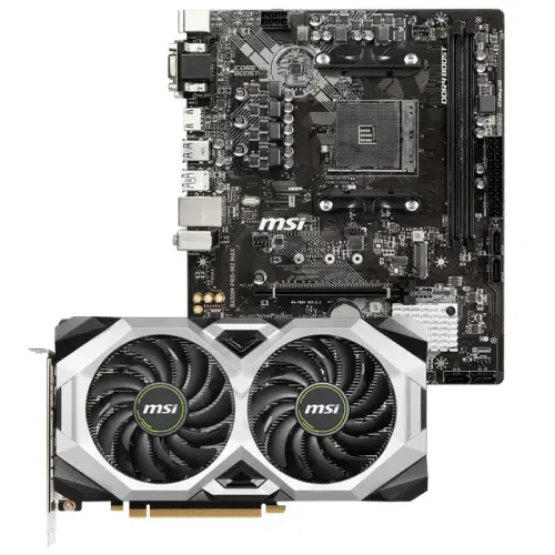 MSI GeForce RTX 2060 Ventus GP OC 6GB GDDR6 192Bit DX12 Ekran Kartı + MSI B450M PRO-M2 MAX AMD B450 Soket AM4 DDR4 4133(OC)MHz mATX Anakart Bundle