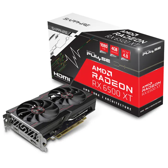 Sapphire Pulse AMD Radeon RX 6500 XT 11314-01-20G 4GB GDDR6 64Bit DX12 Gaming (Oyuncu) Ekran Kartı