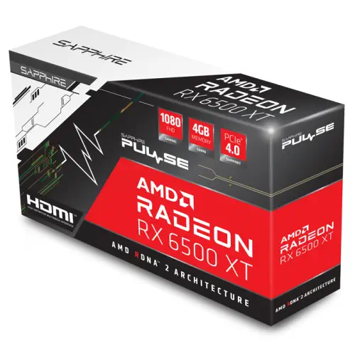 Sapphire Pulse AMD Radeon RX 6500 XT 11314-01-20G 4GB GDDR6 64Bit DX12 Gaming (Oyuncu) Ekran Kartı