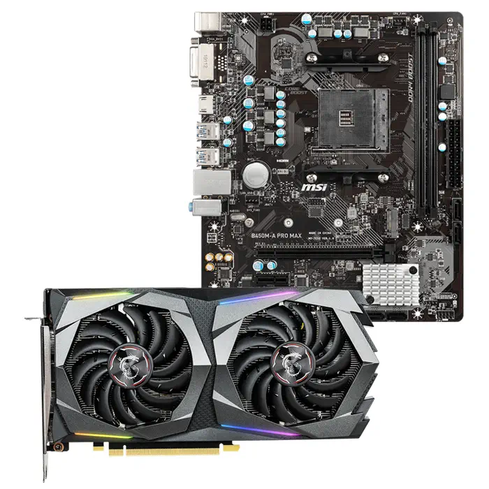MSI GeForce GTX 1660 Super Gaming X 6GB GDDR6 192Bit DX12 Ekran Kartı + MSI B450M-A PRO MAX AMD B450 Soket AM4 DDR4 4133(OC)MHz mATX Anakart Bundle