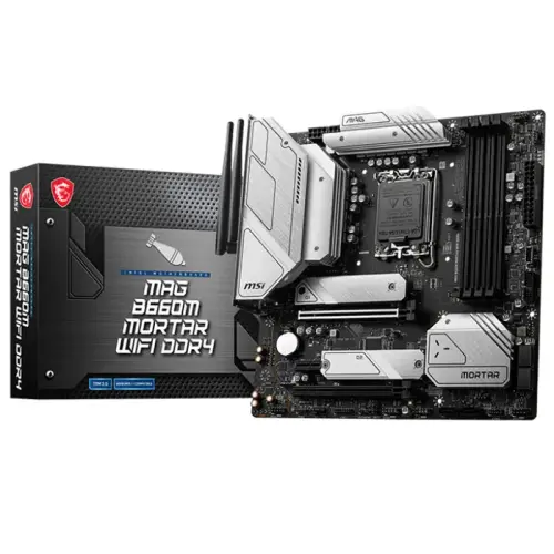 MSI MAG B660M MORTAR WIFI DDR4 Intel B660 Soket 1700 DDR4 4800(OC)MHz mATX Gaming (Oyuncu) Anakart