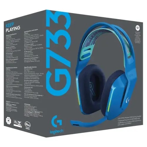 Logitech G G733 LightSpeed RGB Kablosuz 7.1 Surround Ses Mavi Oyuncu Kulaklığı - 981-000943