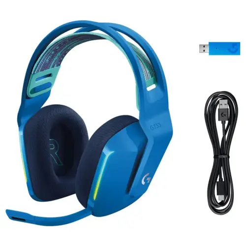 Logitech G G733 LightSpeed RGB Kablosuz 7.1 Surround Ses Mavi Oyuncu Kulaklığı - 981-000943