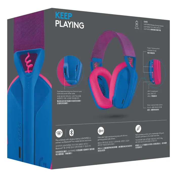 Logitech G G435 LightSpeed Kablosuz Mavi Oyuncu Kulaklığı - 981-001062