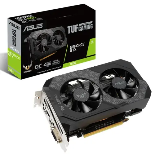 Asus TUF Gaming GeForce GTX 1650 OC TUF-GTX1650-O4GD6-P-GAMING 4GB GDDR6 128Bit DX12 Ekran Kartı + Asus EX-A320M-Gaming AMD A320 Soket AM4 DDR4 3200(OC)MHz mATX Anakart Bundle