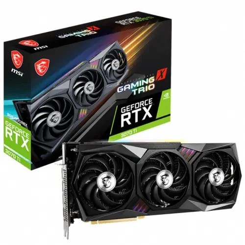 MSI GeForce RTX 3070 Ti GAMING X TRIO 8G 8GB GDDR6X 256Bit DX12 Ekran Kartı + MSI A520M-A PRO AMD A520 Soket AM4 DDR4 4600(OC)MHz mATX Anakart Bundle