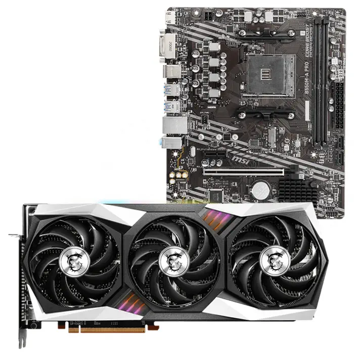 MSI Radeon RX 6800 GAMING X TRIO 16G 16GB GDDR6 256Bit DX12 Ekran Kartı + MSI B550M-A PRO AMD B550 Soket AM4 DDR4 4600(OC)MHz mATX Anakart Bundle