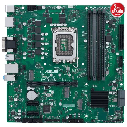 Asus Pro B660M-C D4-CSM Intel B660 Soket 1700 DDR4 5000(OC)MHz mATX Anakart