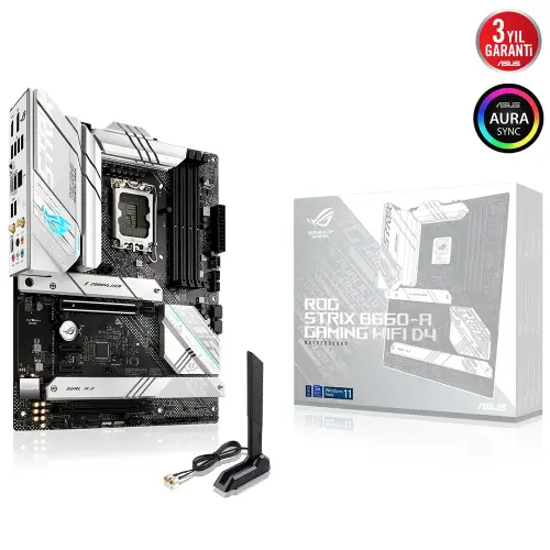 ASUS ROG Strix B660-A Gaming WIFI D4 Intel B660 Soket 1700 DDR4 5333(OC)MHz ATX Gaming (Oyuncu) Anakart