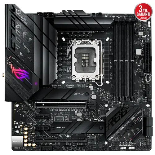 ASUS ROG Strix B660-G Gaming WIFI Intel B660 Soket 1700 DDR5 6000(OC)MHz mATX Gaming (Oyuncu) Anakart
