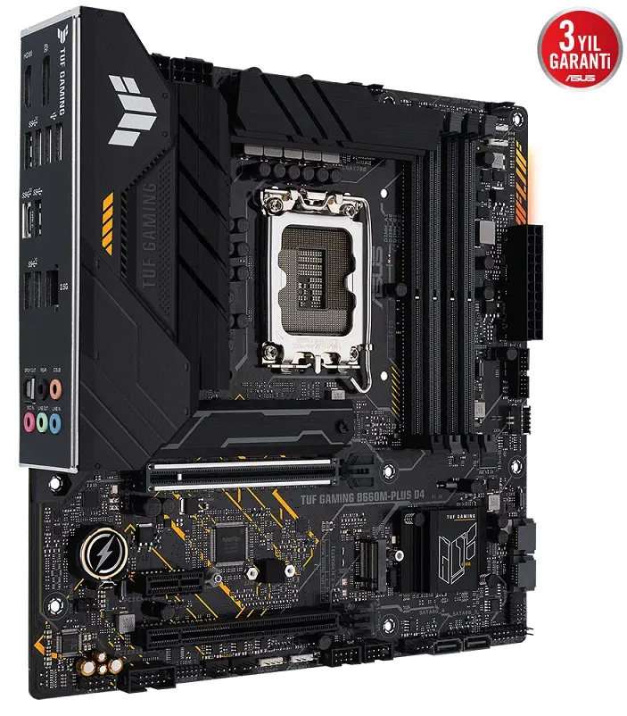 ASUS TUF Gaming B660M-Plus D4 Intel B660 Soket 1700 DDR4 5333(OC)MHz mATX Gaming (Oyuncu) Anakart
