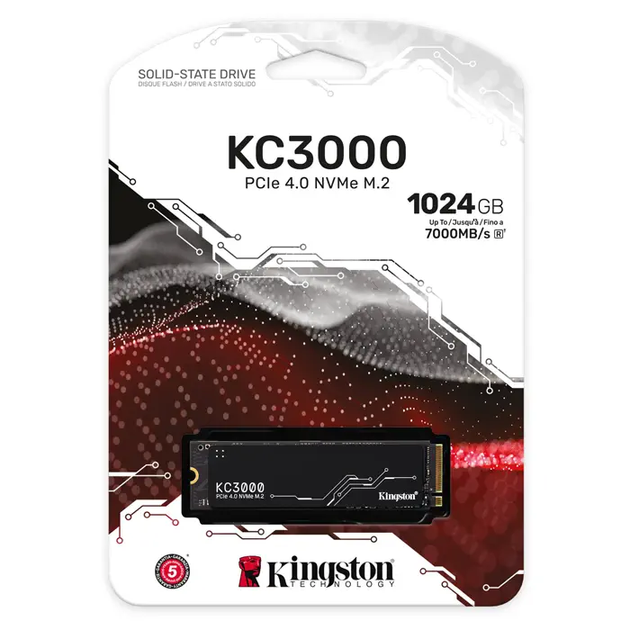 Kingston KC3000 SKC3000S/1024G 1TB 7000/6000MB/s PCIe NVMe M.2 SSD Disk