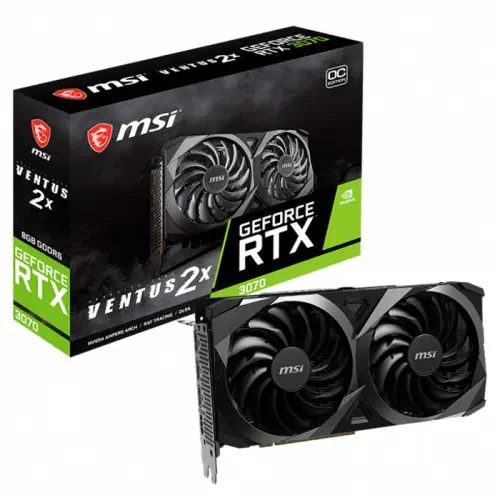 MSI GeForce RTX 3070 Ventus 2X 8G OC LHR 8GB GDDR6 256Bit DX12 Ekran Kartı + MSI B450M-A PRO MAX AMD B450 Soket AM4 DDR4 4133(OC)MHz mATX Anakart Bundle