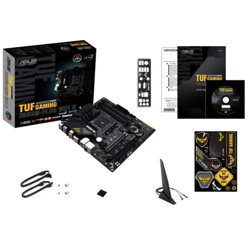 Asus TUF Gaming B550M-Plus WIFI II AMD B550 Soket AM4 DDR4 4866(OC)MHz mATX Gaming (Oyuncu) Anakart