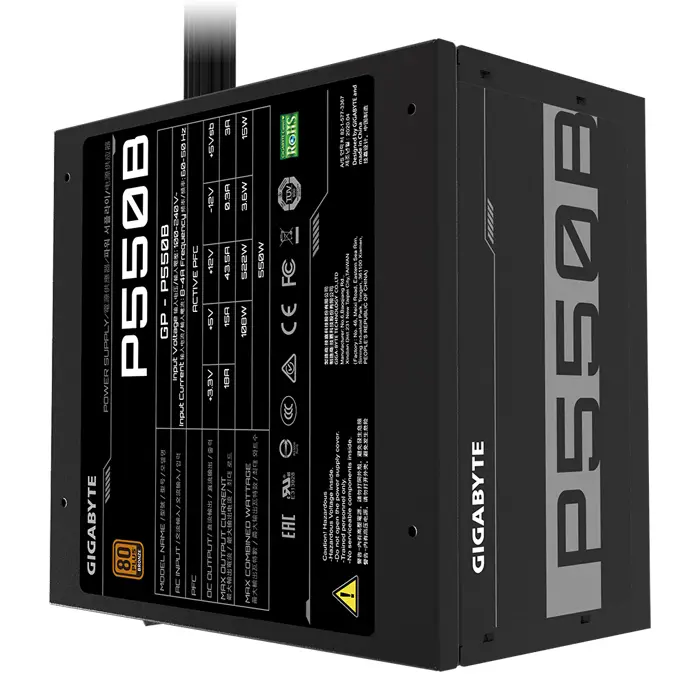 Gigabyte P550B GP-P550B 550W 80 Plus Bronze 120mm Fan Power Supply