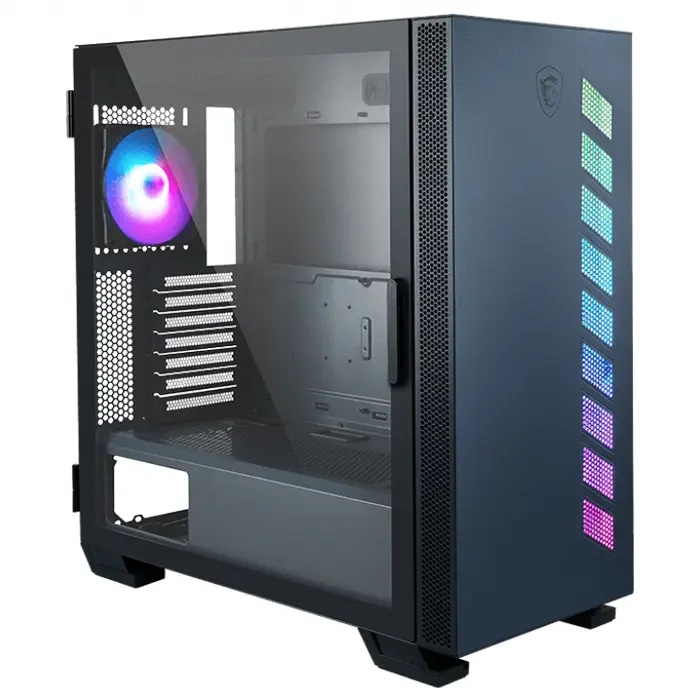 MSI MAG Vampiric 300R Pacific Blue 1x120mm ARGB Fan Temperli Cam USB 3.2 Type-C ATX Mid-Tower Gaming (Oyuncu) Kasa
