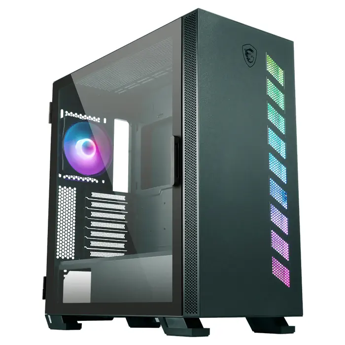 MSI MAG Vampiric 300R Midnight Green 1x120mm ARGB Fan Temperli Cam USB 3.2 Type-C ATX Mid-Tower Gaming (Oyuncu) Kasa