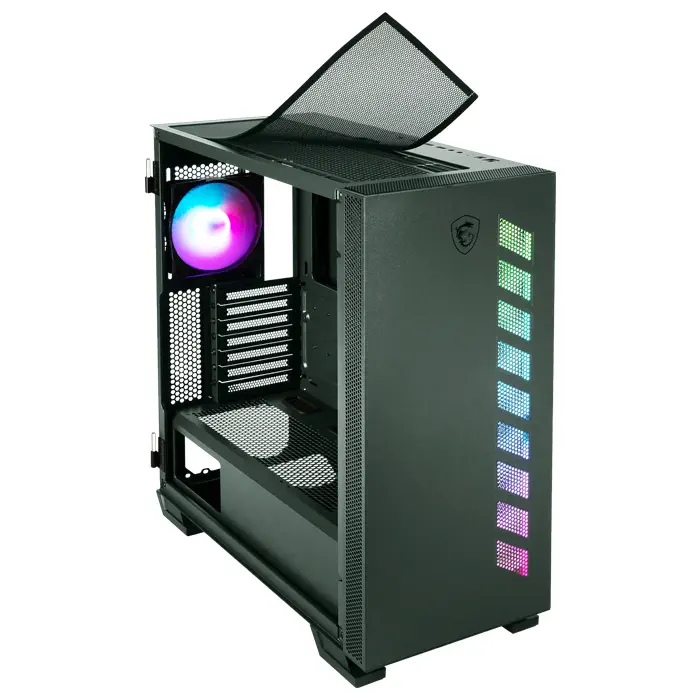 MSI MAG Vampiric 300R Midnight Green 1x120mm ARGB Fan Temperli Cam USB 3.2 Type-C ATX Mid-Tower Gaming (Oyuncu) Kasa