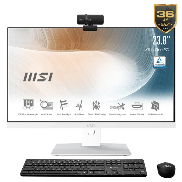 MSI Modern AM241TP 11M-237XTR i5-1135G7 16GB 512GB SSD 23.8” Full HD FreeDOS All In One PC