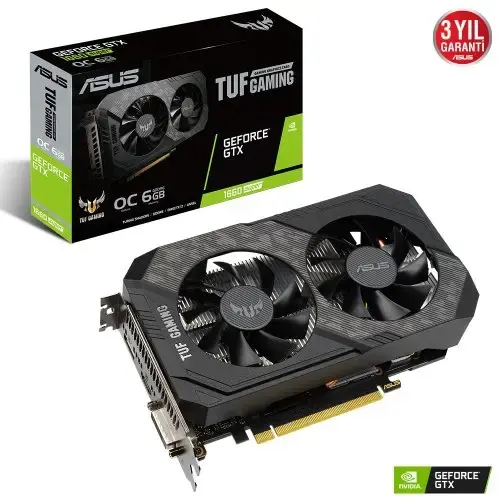 Asus TUF Gaming GeForce GTX 1660 Super OC TUF-GTX1660S-O6G-GAMING 6GB GDDR6 192Bit DX12 Ekran Kartı + Asus Prime A320M-E AMD A320 Soket AM4 DDR4 3200(OC)MHz mATX Anakart Bundle