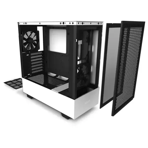 NZXT H510 Flow CA-H52FW-01 USB 3.2 Type-C Mesh Temperli Cam Beyaz ATX Mid-Tower Gaming (Oyuncu) Kasa