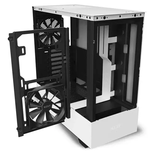 NZXT H510 Flow CA-H52FW-01 USB 3.2 Type-C Mesh Temperli Cam Beyaz ATX Mid-Tower Gaming (Oyuncu) Kasa