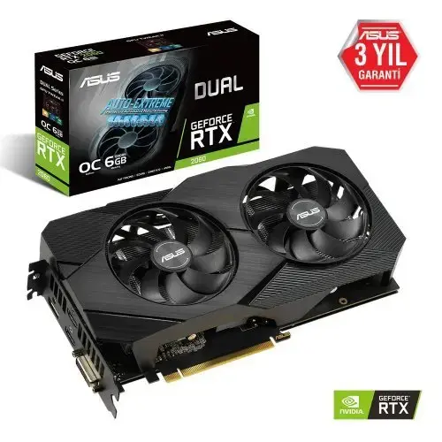 Asus Dual GeForce RTX 2060 OC DUAL-RTX2060-O6G-EVO 6GB GDDR6 192Bit DX12 Ekran Kartı + Asus Prime B450M-K II AMD B450 Soket AM4 DDR4 4400(OC)MHz mATX Anakart Bundle