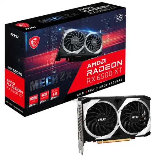 MSI Radeon RX 6500 XT MECH 2X 4G OC 4GB GDDR6 64Bit DX12 Gaming (Oyuncu) Ekran Kartı