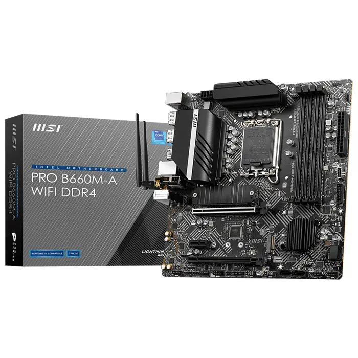 MSI PRO B660M-A WIFI DDR4 Intel B660 Soket 1700 DDR4 4800(OC)MHz mATX Gaming (Oyuncu) Anakart