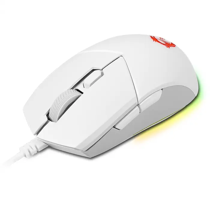 MSI Clutch GM11 White 5000DPI 6 Tuş RGB Optik Beyaz Kablolu Gaming (Oyuncu) Mouse